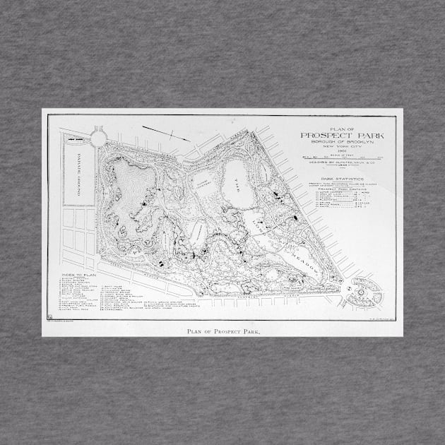 Vintage Map of Prospect Park (1901) by Bravuramedia